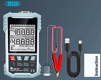TOOLTOP IR500 тестер внутрішнього опору акумуляторів: 0-500 Ом, напруга: 0-120 В