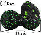 Масажний м'яч подвійний PowerPlay PP-4352 Epp foam peanut ball (d8*16cm.) Чорно/Зелений, фото 11