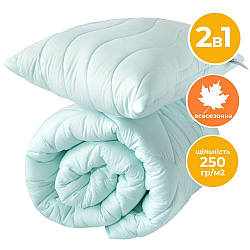 Набір полуторний Tropical ковдра 140х210 см + подушка 50х70 см IDEIA м'ята антиалергенний всесезонний