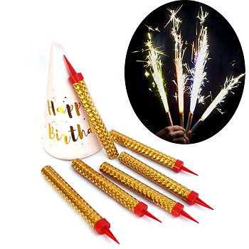 Холодний фонтан для торта 12 см HF12 в упаковці 6 шт Прикраси для торта