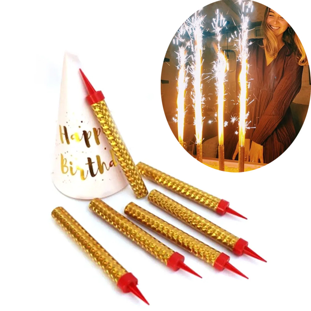 Холодний фонтан для торта 15 см HF15 в упаковці 6 шт Прикраси для торта, фото 1