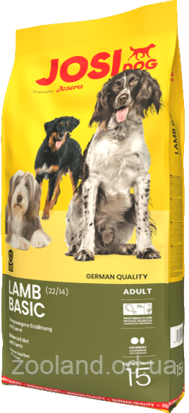 Josera JosiDog Lamb Basic для дорослих собак з ягням, 15 кг