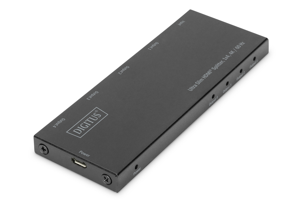 Digitus Відеосплітер HDMI (INx1 - OUTx4), 4K, Ultra Slim