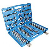 Набір мітчиків і плашок 110 од. (M2-M18) SATRA S-TP110AS Професійний набір лерок та мітчиків для нарізки різьби, фото 2