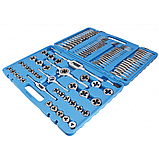 Набір мітчиків і плашок 110 од. (M2-M18) SATRA S-TP110AS Професійний набір лерок та мітчиків для нарізки різьби, фото 4