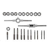 Набір мітчиків і плашок 110 од. (M2-M18) SATRA S-TP110AS Професійний набір лерок та мітчиків для нарізки різьби, фото 5