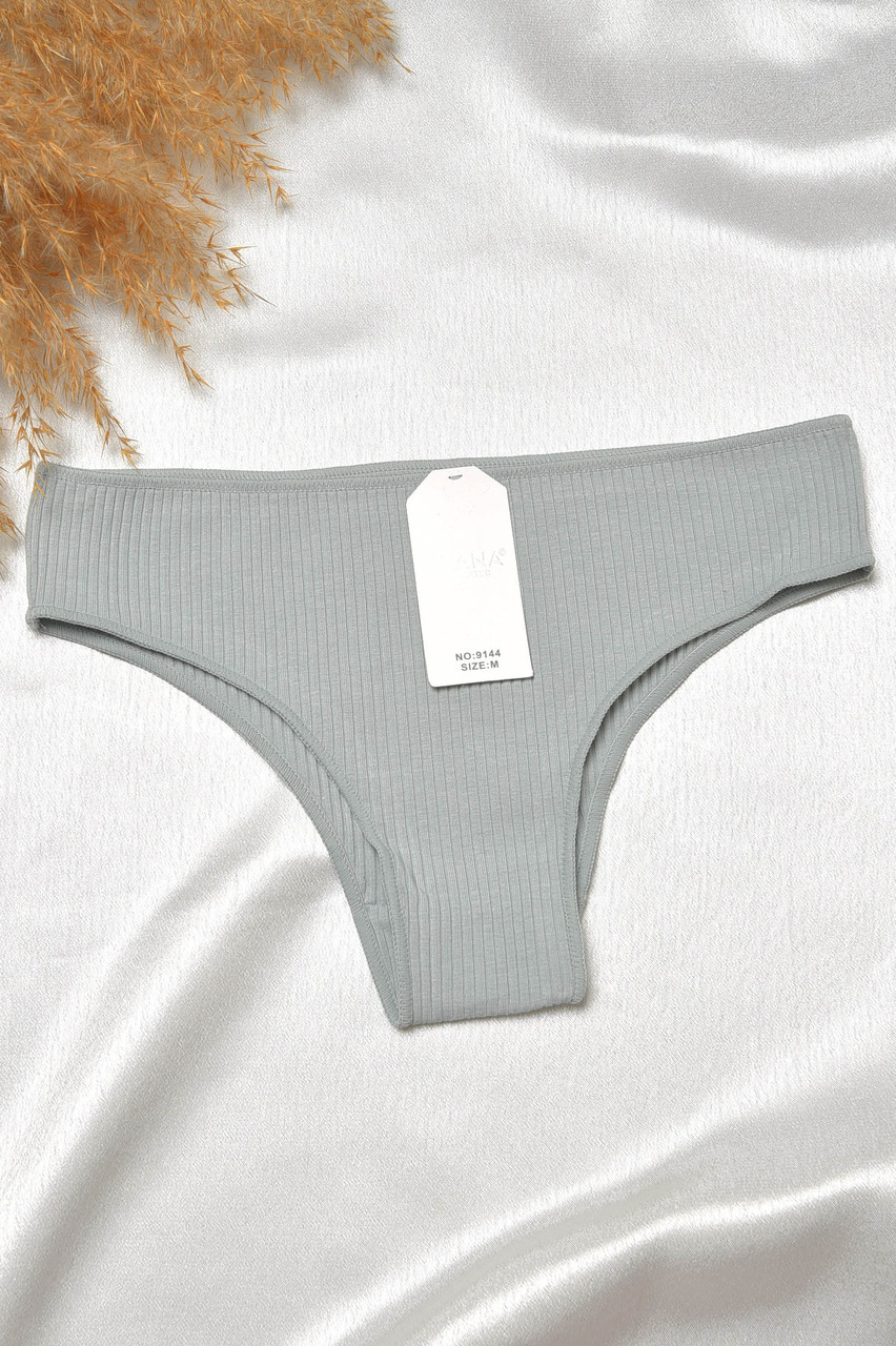Труси жіночі в рубчик однотонні м'ятного кольору 188639S, фото 1