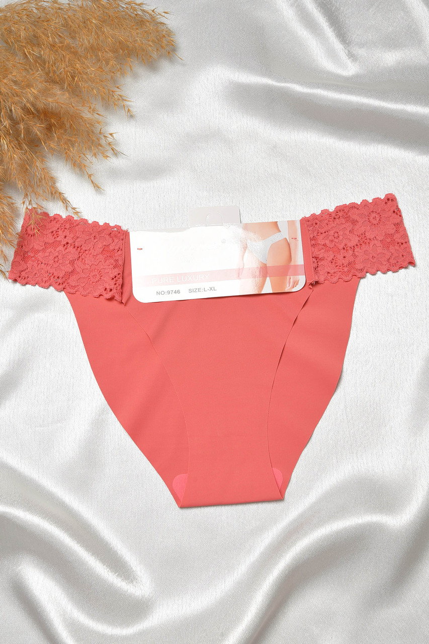 Труси жіночі рожевого кольору з мереживом 188647S, фото 1