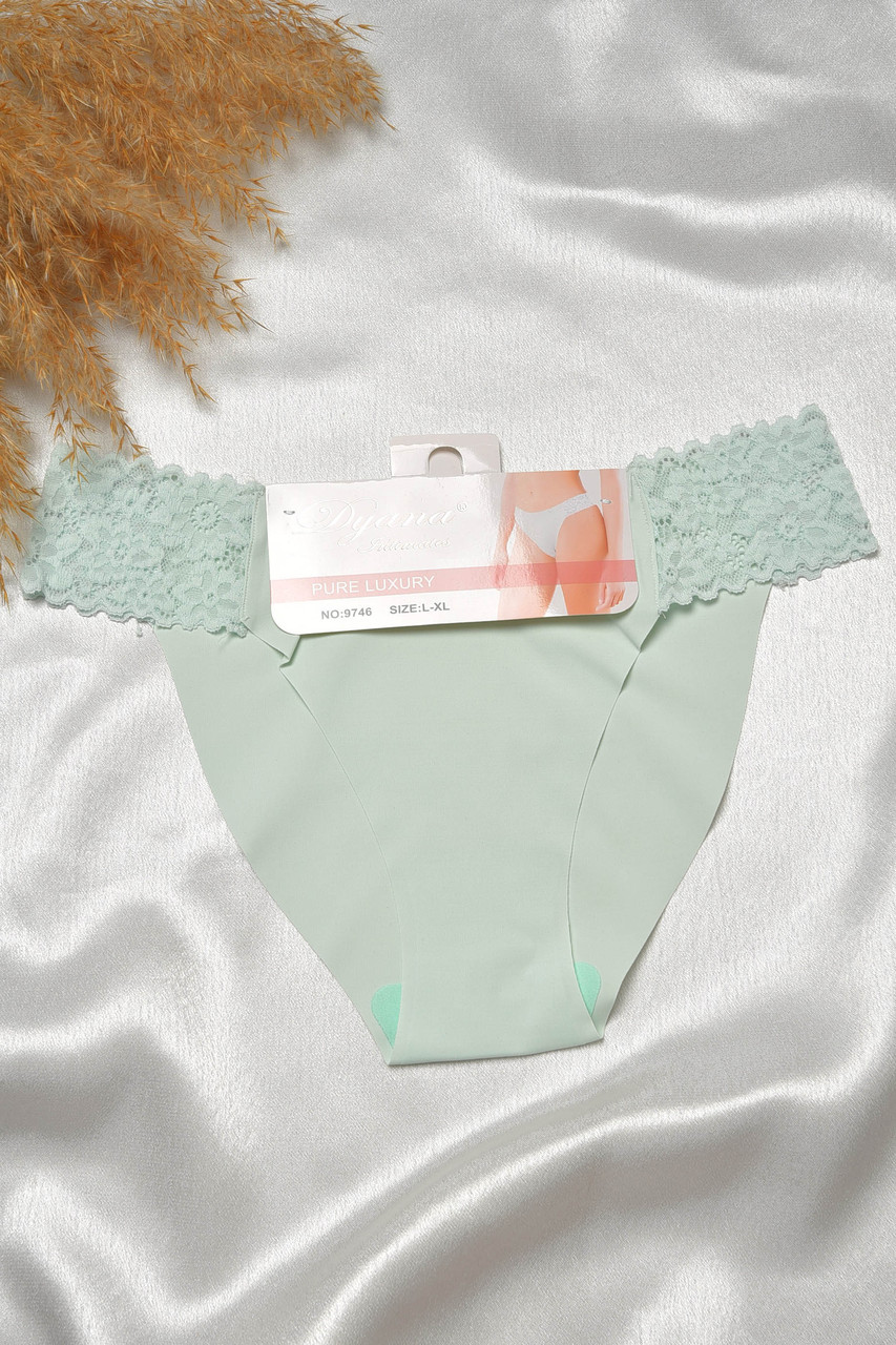 Труси жіночі м'ятного кольору з мереживом р.L/XL 188649S, фото 1