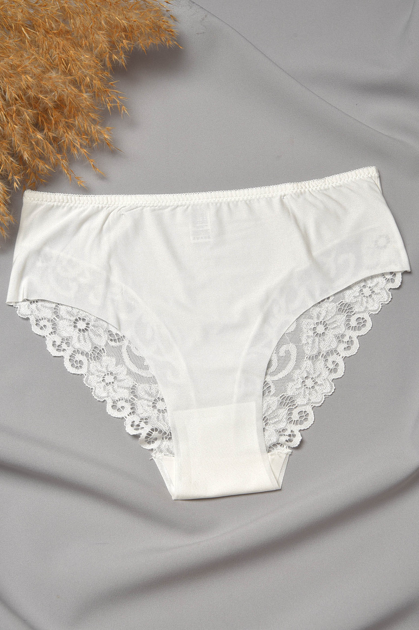 Труси жіночі білого кольору з мереживом р.XL/2XL 188652S, фото 1