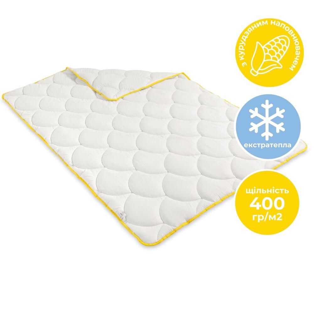 Ковдра Попкорн зимова євро 200х220 см IDEIA антиалергенна з кукурудзяним наповнювачем біла