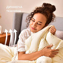 Ковдра вовняна 200х200 см Sei Design пл 200 г/м2 всесезонна вовна мікрофібра овечка молоко, фото 5