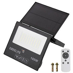 Прожектор вуличний на сонячній батареї Greelite JX-100 100W з пультом (9022)