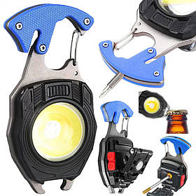 Кишеньковий міні - ліхтарик з магнітом та карабіном 7 в 1 (9555)