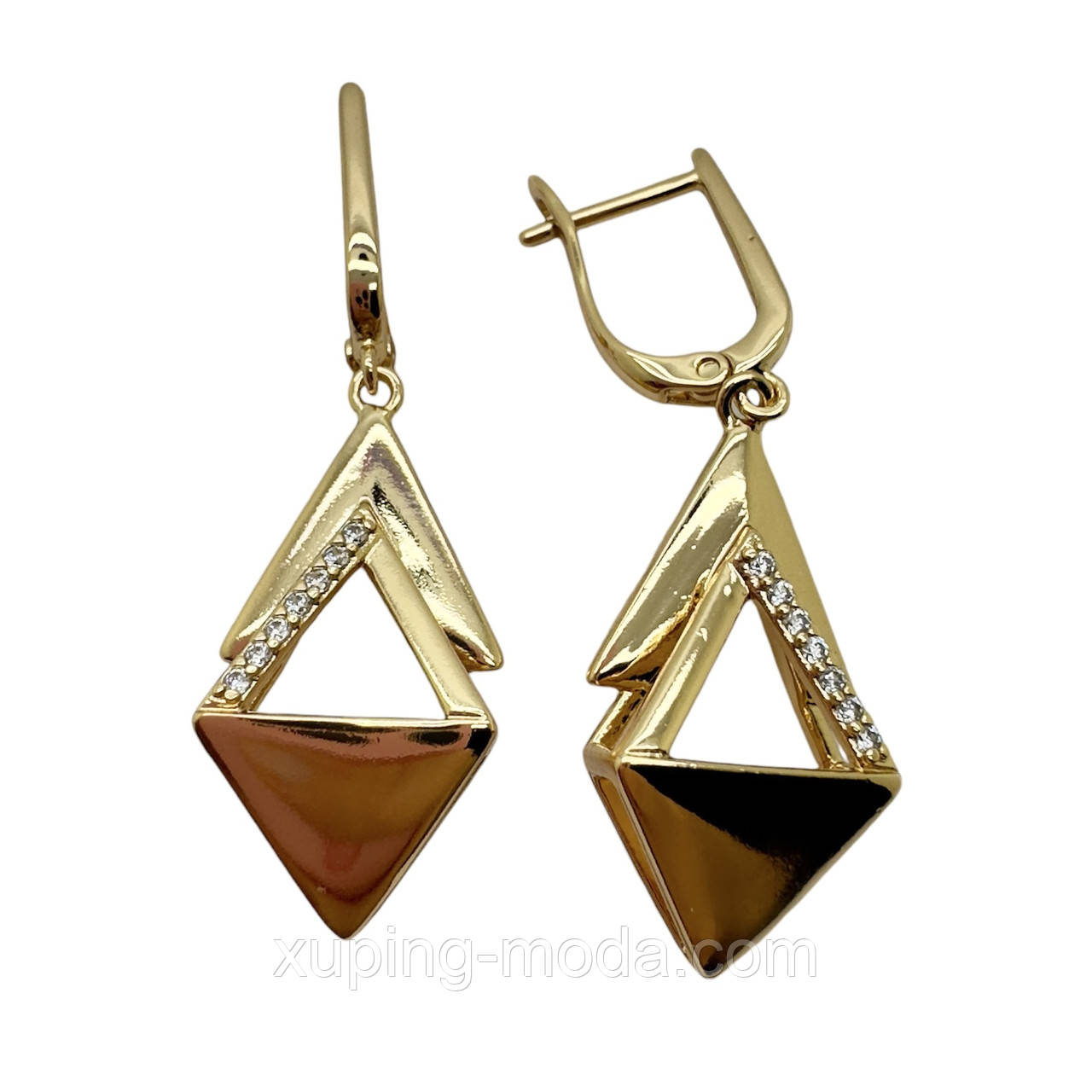 Сережки xuping. 40х11 мм. 18 к, фото 1