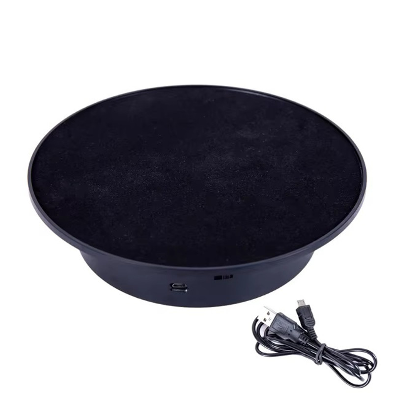 Поворотний стіл для предметної зйомки і 3D фото Heonyirry C366, діаметр 20 см, чорний вельвет, фото 1