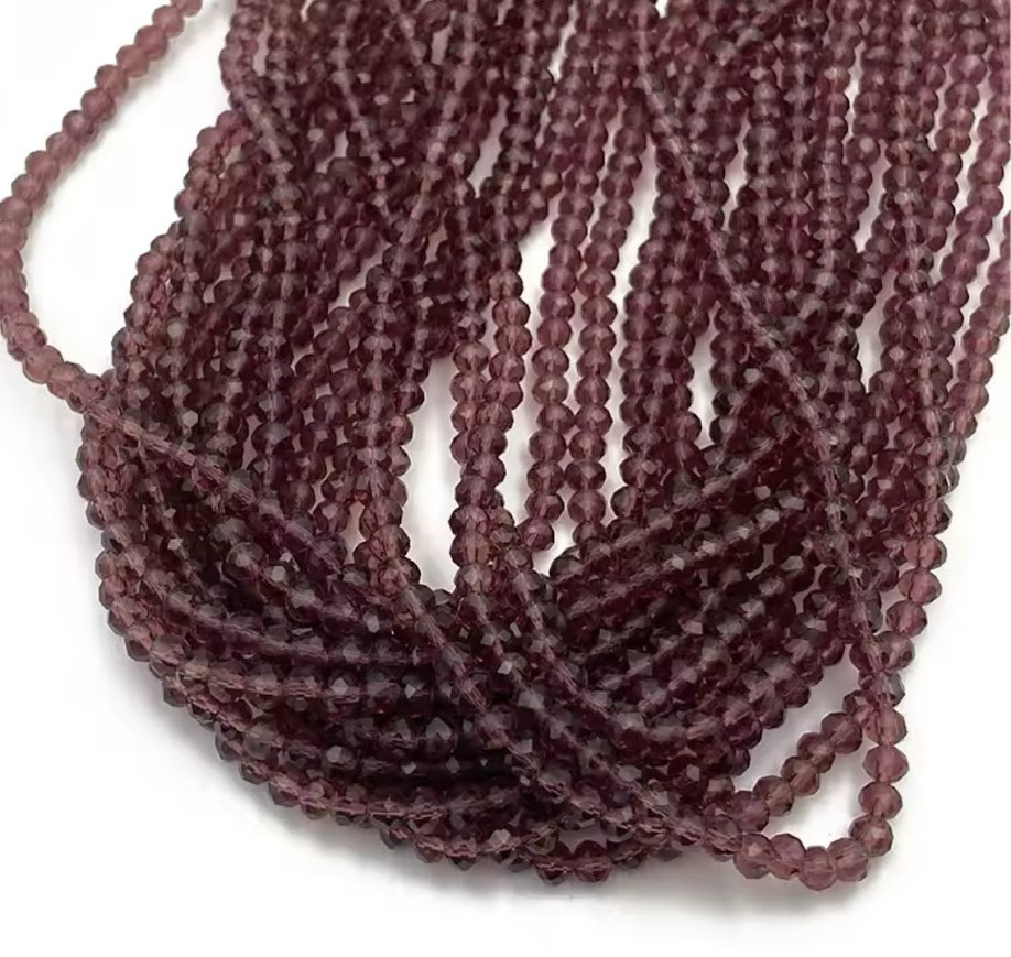 Бусина Рондель 4*3 мм, колір вишневий мікс 1-нитка ≈125-135 шт, Різнокольоровий, фото 1