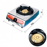 Газова плита BESSE настільна одноконфоркова з неіржавкої сталі для дачі та маленької кухні BZN