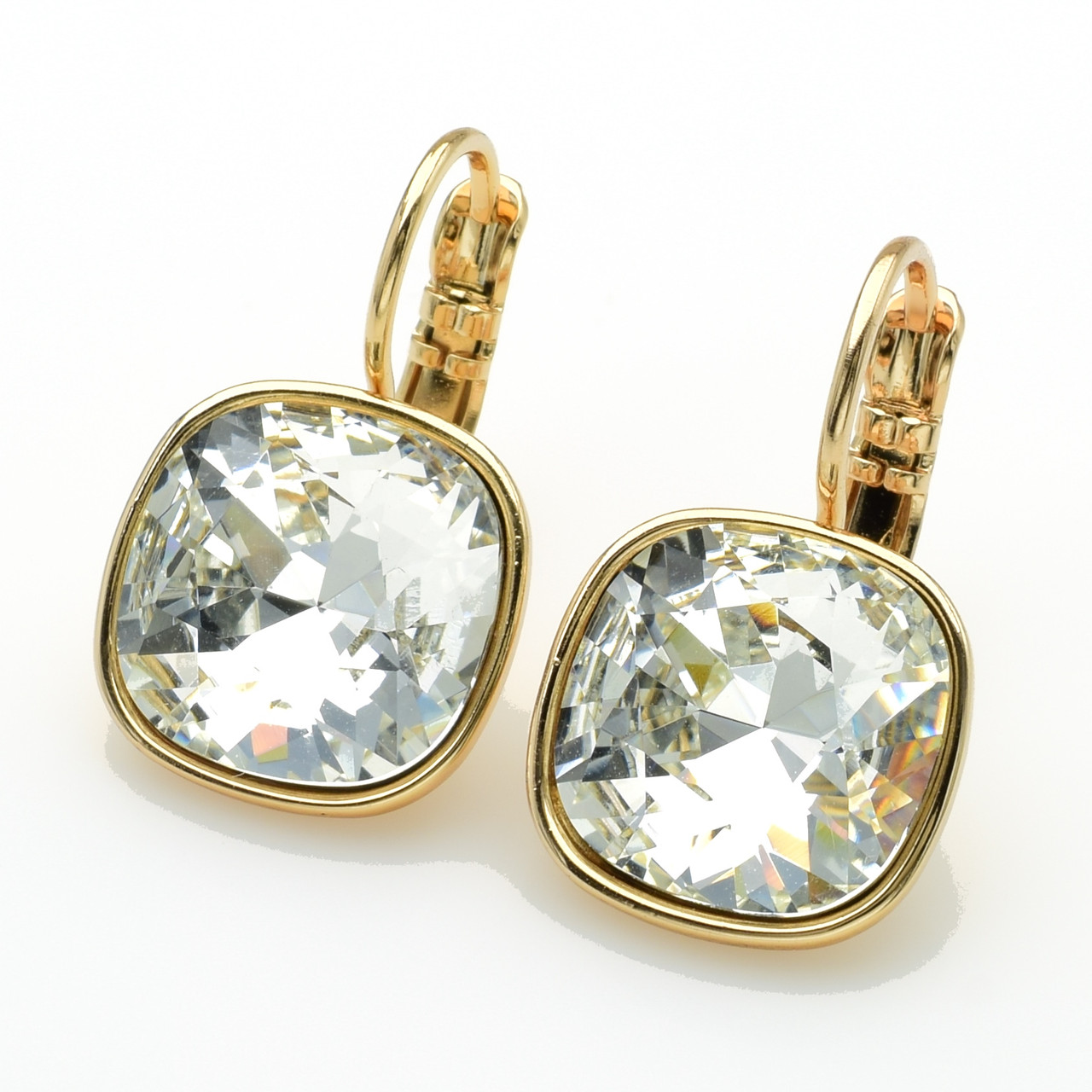 XUPING Серьги Позолота 18к Камни Swarovski Высота 2.3см, Ширина 1.4см