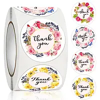 Наклейки в рулоні "Thank you" Ø25 мм (500 шт)