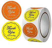 Наклейки в рулоні "Thank you" Ø25 мм (500 шт)