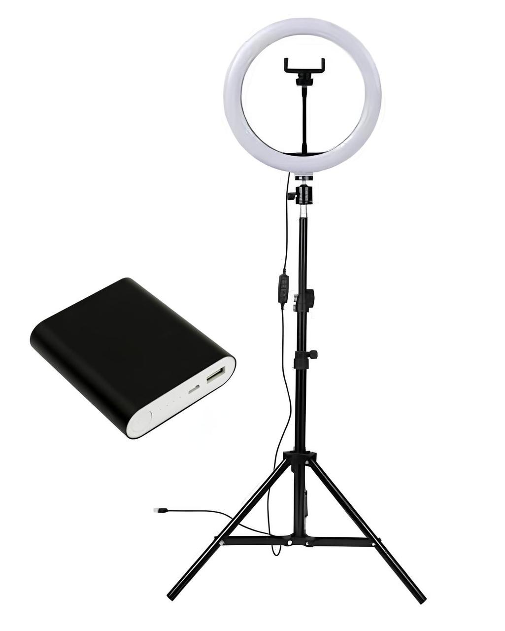 Набір блогера 3в1 Power bank - Штатив 190 см - Кільцева лампа 26 см, фото 1