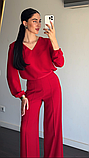 Брюки жіночі легкі палаццо широкі 42 червоні, фото 4