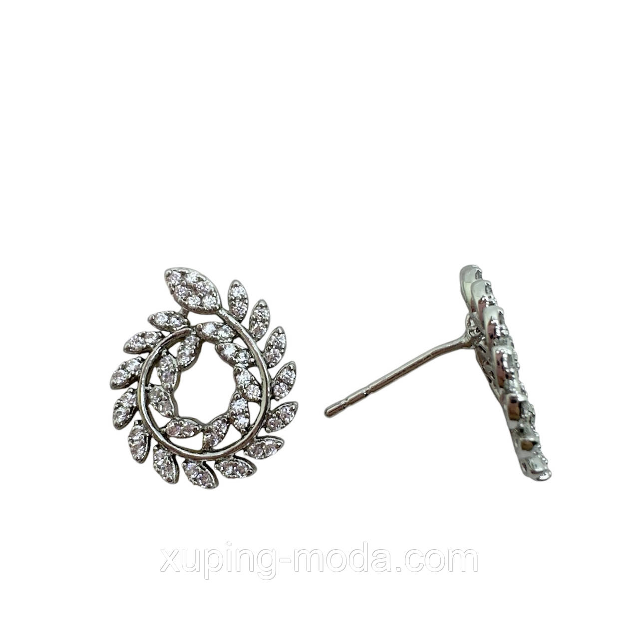 Гарні сережки xuping. 15 мм. Родій, фото 1