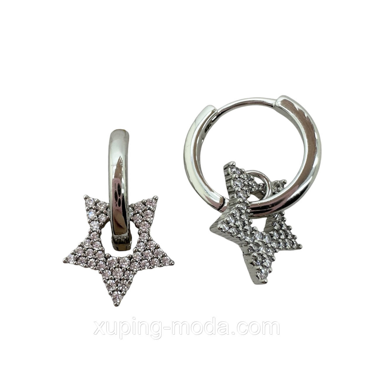 Гарні сережки xuping. 15х5 мм. Родій, фото 1