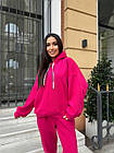 Жіночий зимовий спортивний костюм рожевого кольору 42 - 56, фото 2
