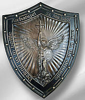 Икона резная из натурального дерева ясень ЧПУ "Икона Святого Архангела Михаила- Борони нас в бою и борьбе"