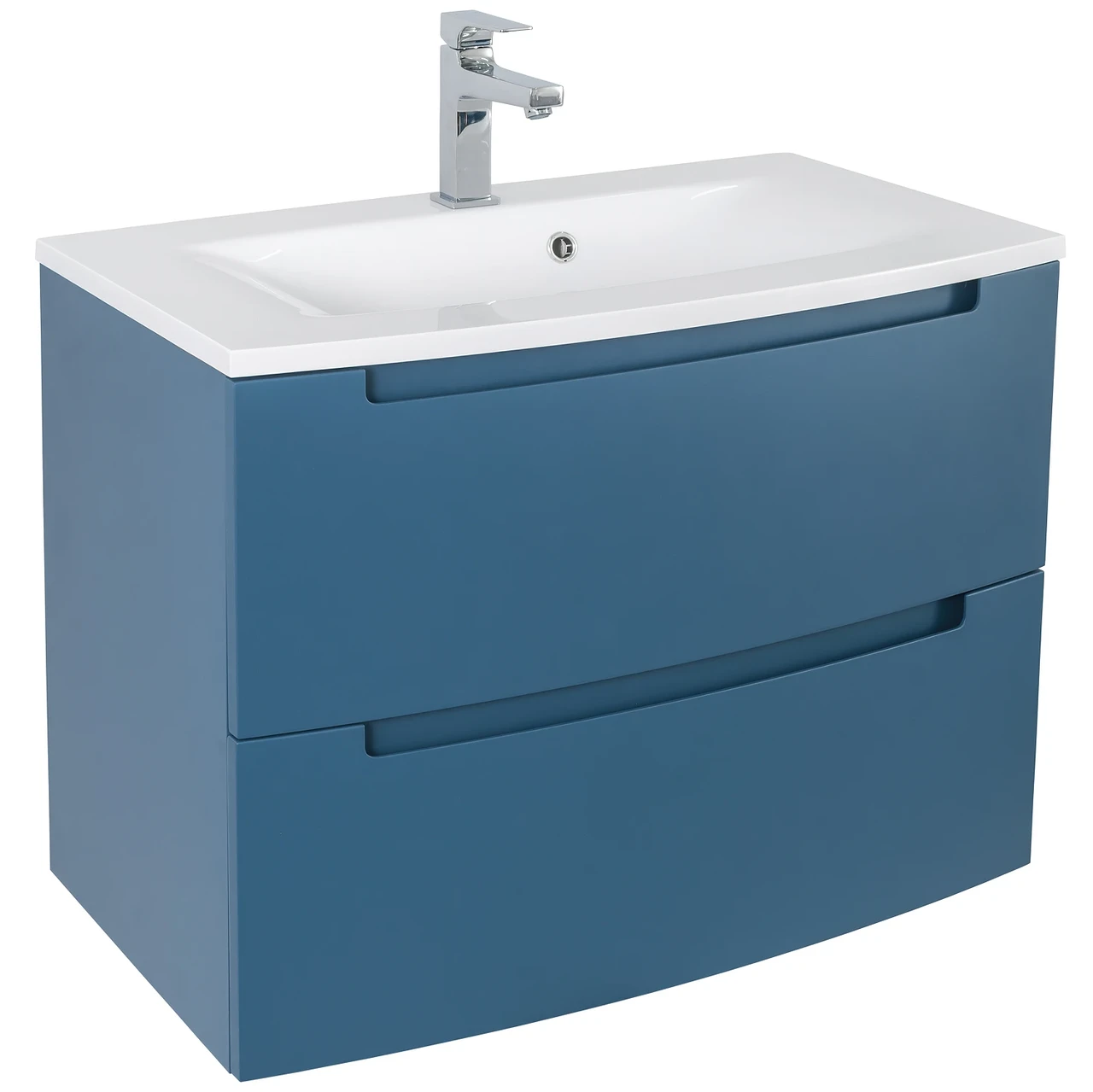 Тумба HEADWAY MARITIME-BLUE-MATT 80 см з умивальником Дельта консольні, фото 1