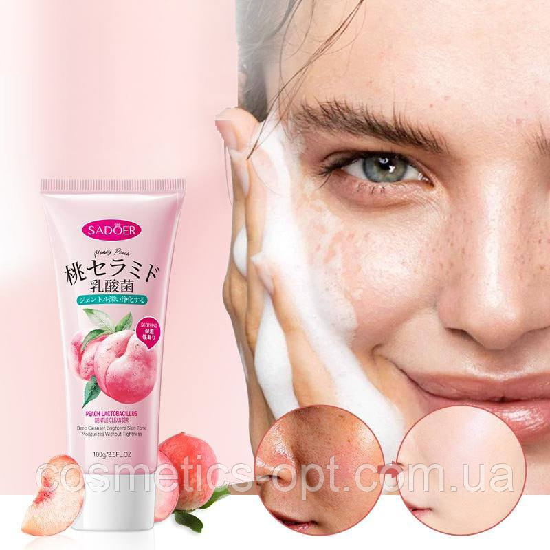 Відновлююча пінка з персиком і лактобактеріями SADOER Peach Lactobacillus Nourish Repair, 100 g