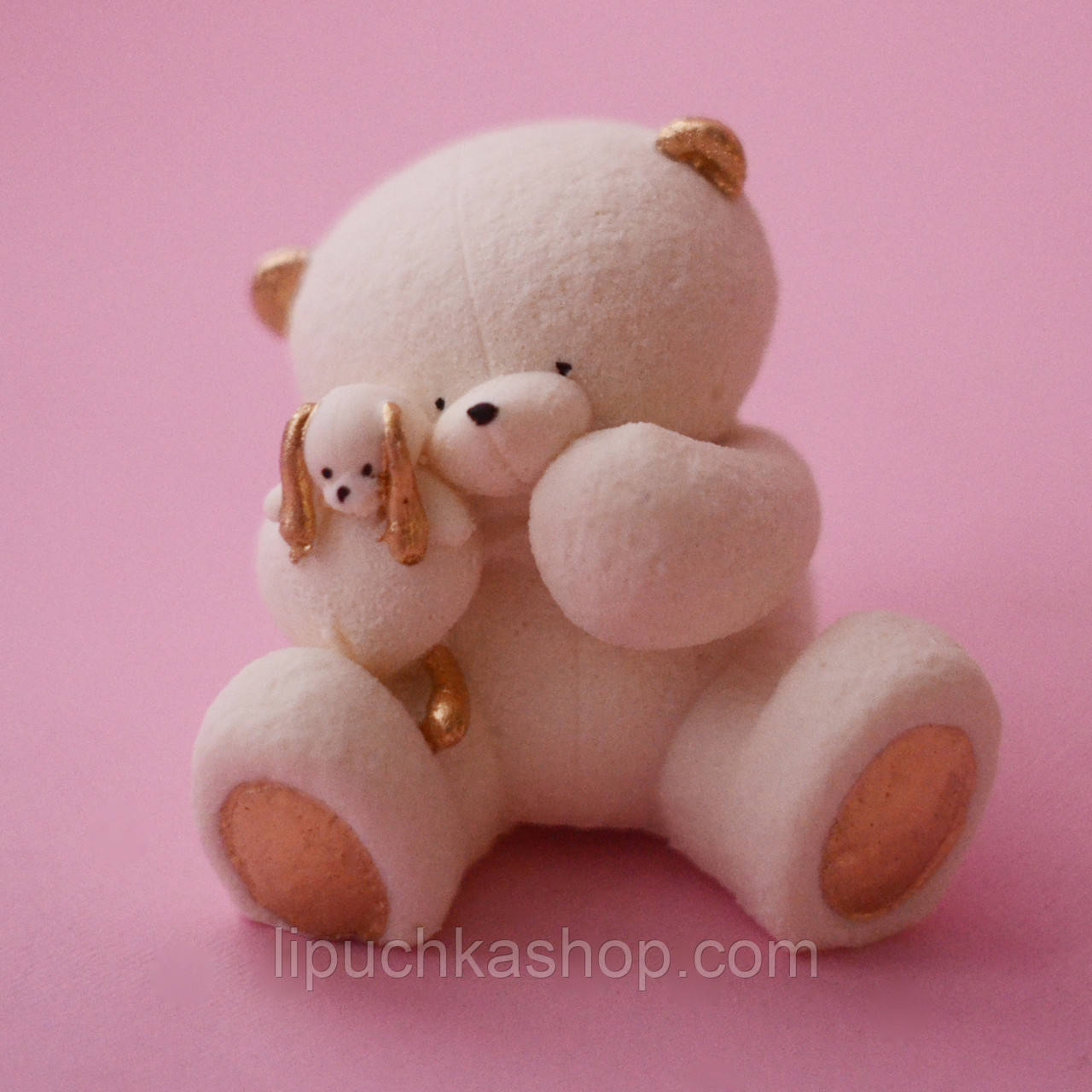 Фігурка з кондитерської глазурі "Ведмедик з іграшкою (пух)" 1063, фото 1