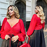 Блуза з зав'язками батальна-трансформується в топ 1117 ерх, фото 2