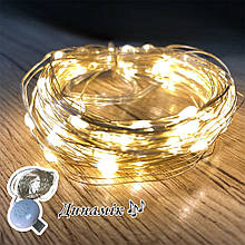 Гірлянда дріт музична USB теплий колір 10м