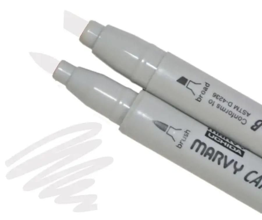 Маркер двосторонній Marvy 1900B-S_срібно-сірий