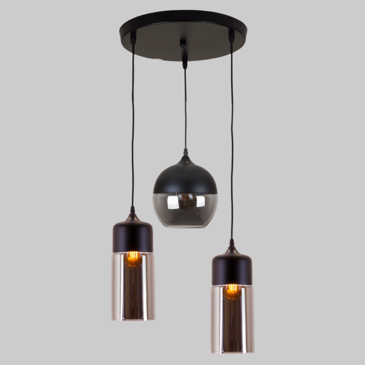 Скляна люстра на 3 плафони (916-16/13-3 BLACK)