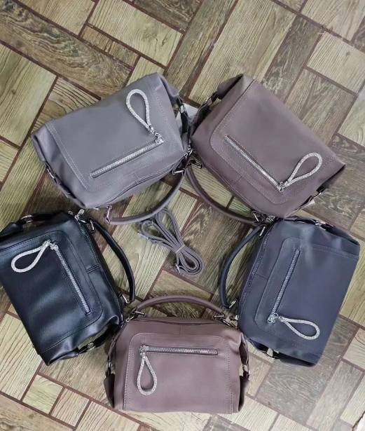 Сумка жіноча ппрямокутна на блискавці з кишенею зі штучної шкіри в різних кольорах Zhenya, фото 1