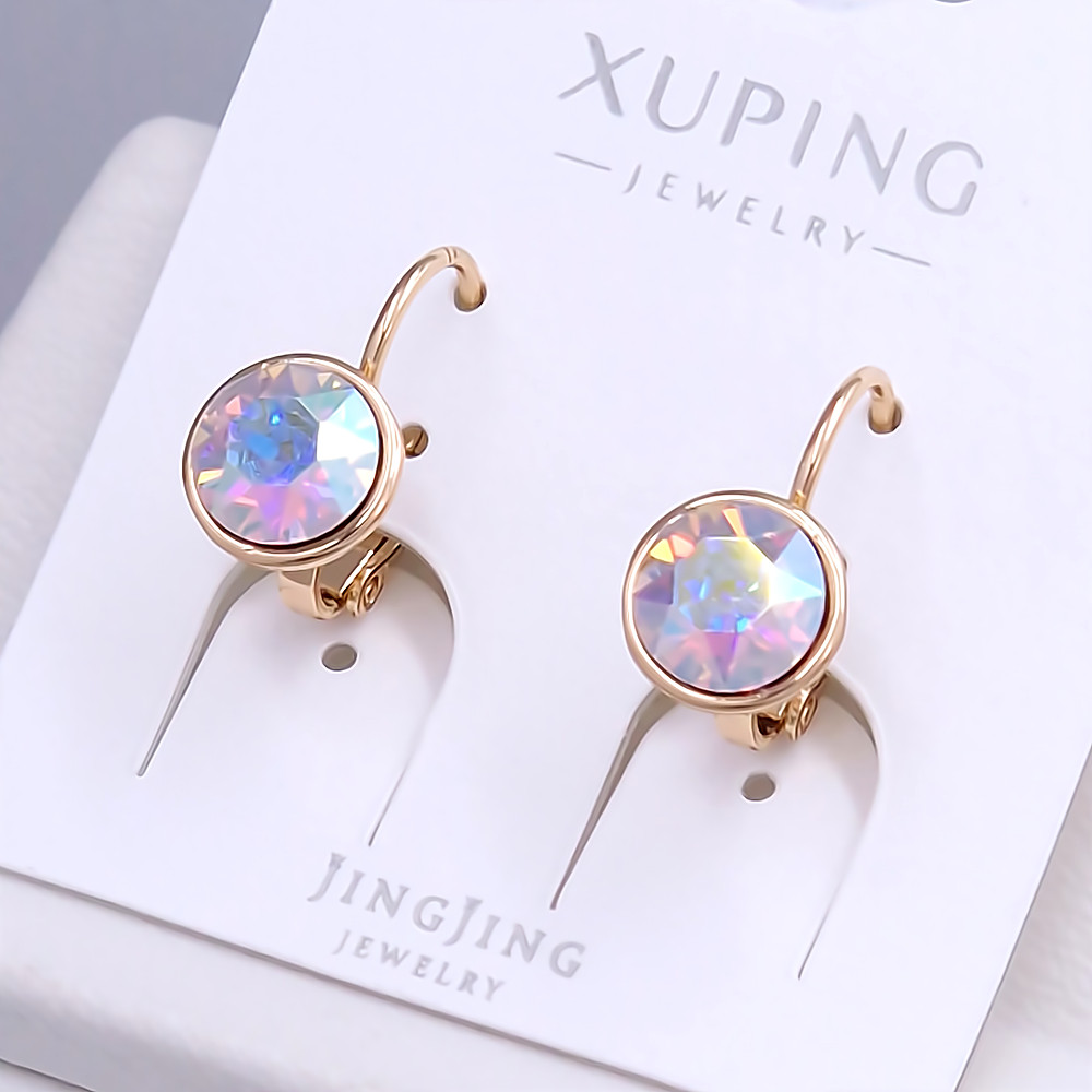 Сережки XР. Позолота 18К. Камені: Swarovski бензинового кольору. Довжина: 15 мм. Ширина: 9 мм.