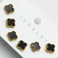 Гвоздики сталь №16 10мм три пари чорноi конюшини на гвоздиці біжутерію зі сталі брендову біжумаркет