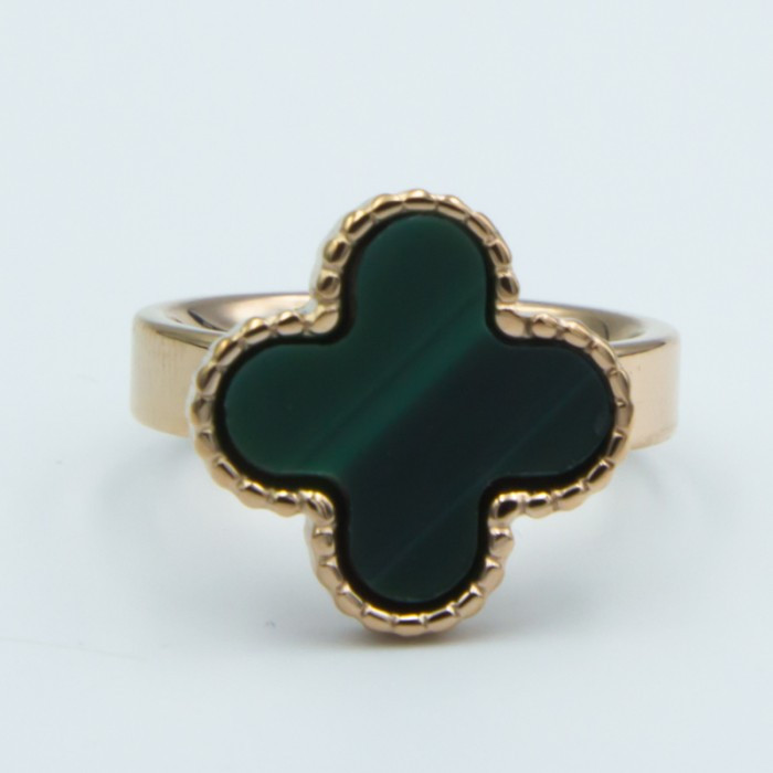 Кільце сталь No70 20.21р із зеленою вставкою на жовтому металі Мідне золото недорого