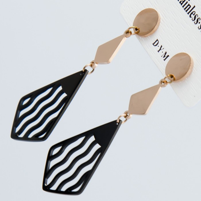 Сережки сталь No494 краплеподібні двох кольорів.