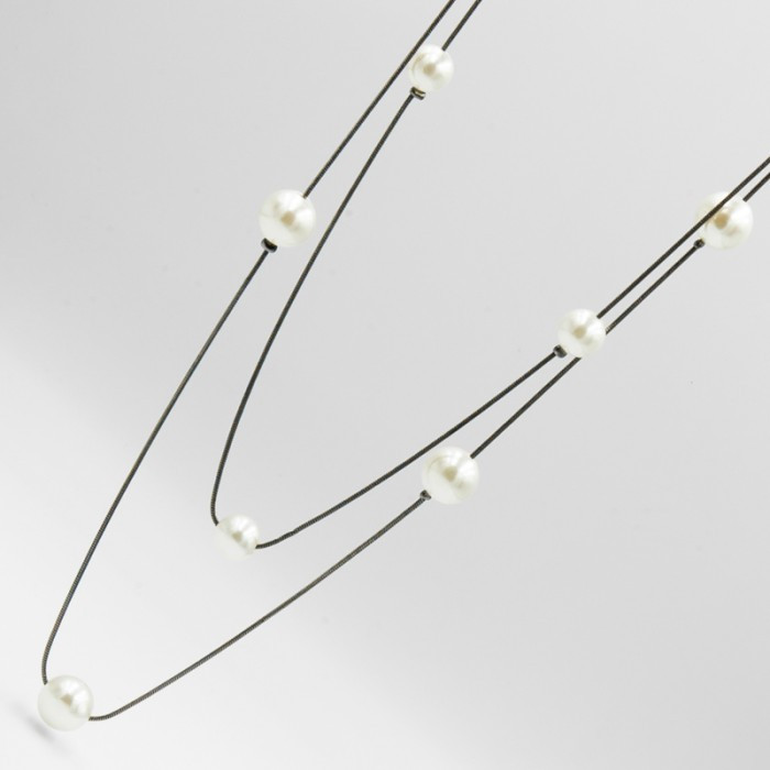 Підвіска №217 довга 70см з перлинними кульками, ланцюжки-підвіски прикраси на сукні