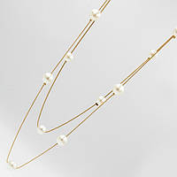 Підвіска №218 довга 70см з перлинними кульками, ланцюжки-підвіски прикраси на сукні