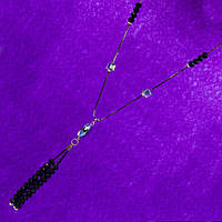 Підвіска №225 довга 70см з кришталиками та висюлькою в кришталиках, ланцюжки-підвіски прикраси на сукні