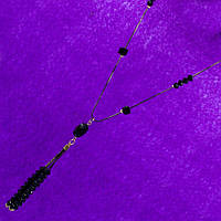 Підвіска №225А довга 70см з кришталиками та висюлькою в кришталиках, ланцюжки-підвіски прикраси на сукні