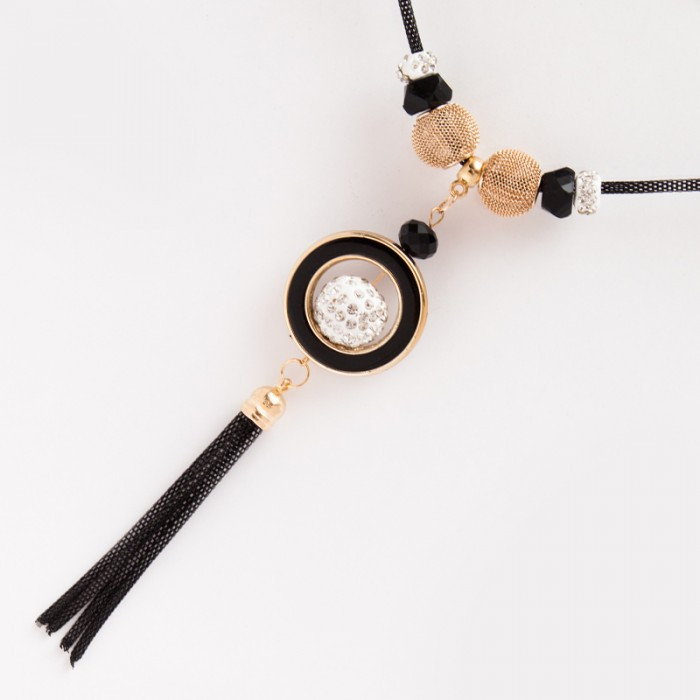 Підвіска №241 довга 70см з кульками, усипані стазами та вісюлькою ланцюжки-підвіски прикраси на сукні