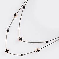 Підвіска №260 довга 70см двойна темна з конюшиной та кульками ланцюжки-підвіски прикраси на сукні