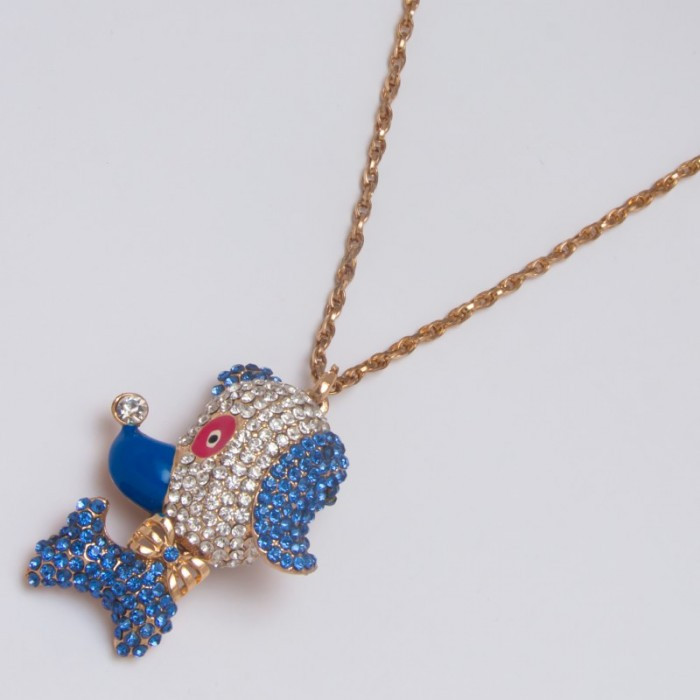 Підвіска No 849 з кулоном у формі собачки та в стразах.